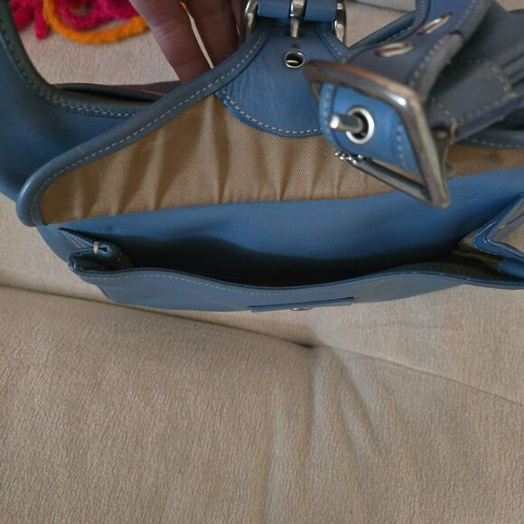 Vintage Coach Legacy Saddle Bag - Light Blue - Picture 9 of 9